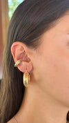 Parlak Altın Taşlı EarCuff