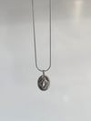 Özel Seri Çelik Vintage Taşlı Oval Kolye