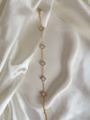 Gold Renk Yonca Model Beyaz Bileklik